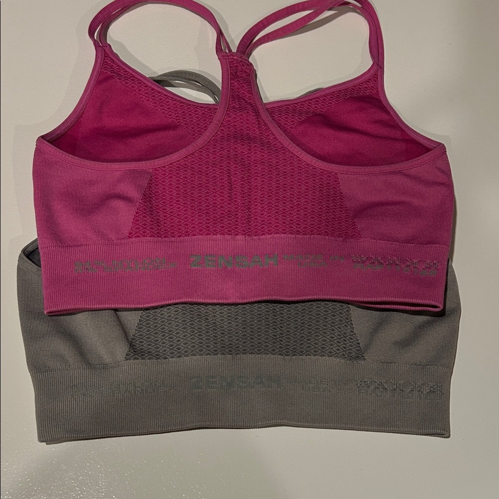 ZENSAH Women's Pink and Gray Sports Bras